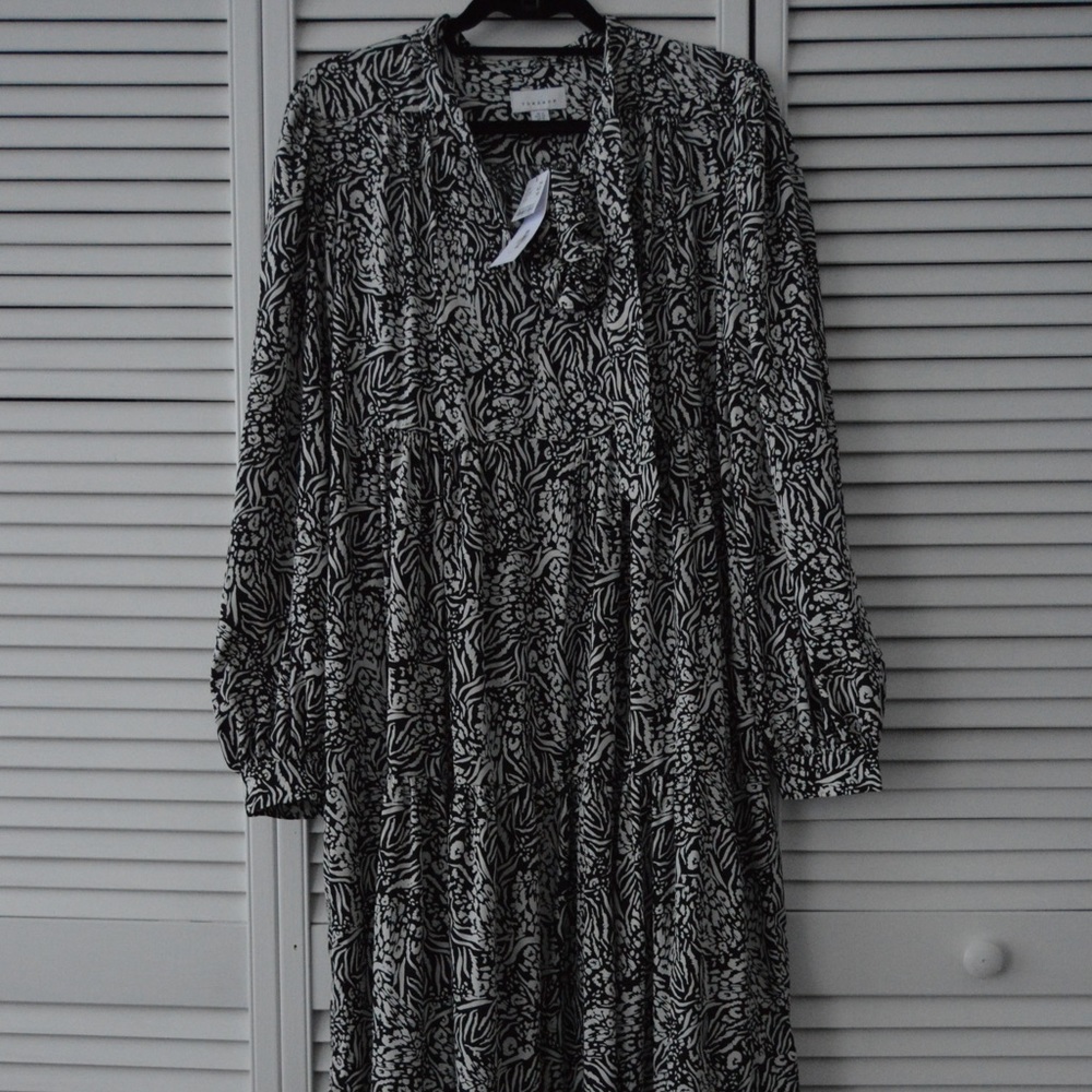 TOPSHOP Printed Tiered Midi Dress